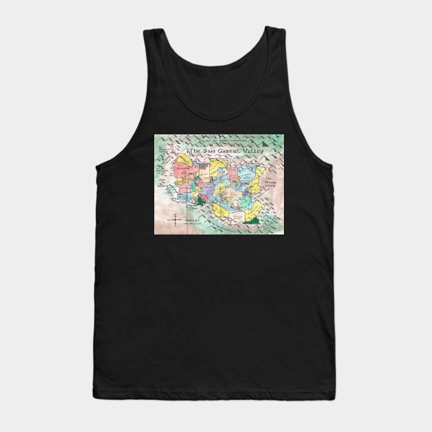 The San Gabriel Valley Tank Top by PendersleighAndSonsCartography